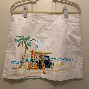 J Crew white beach skirt, size 12